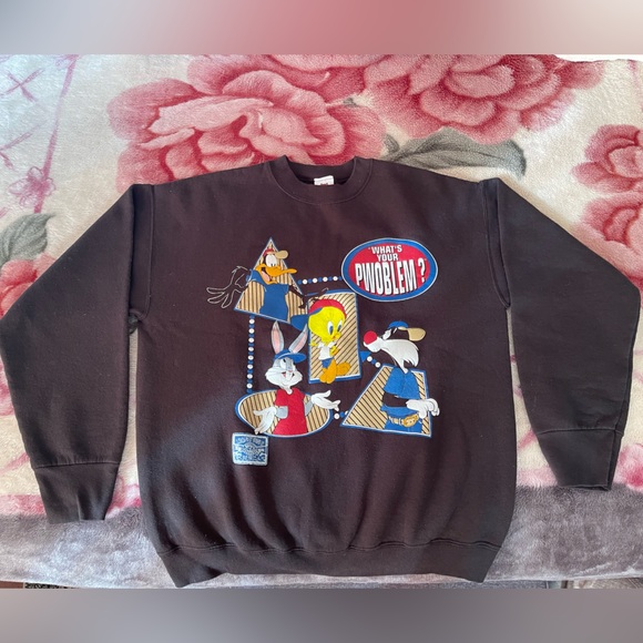 50% Cotton , 50% Polyester Black Crewneck; Size:L - Picture 1 of 4